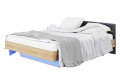 Фото 1 - Ліжко Світ Меблів Бянко з підсвіткою + вклад і матрац, 160х200 см, артизан / графіт