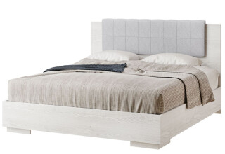 Фото Ліжко Світ Меблів Вівіан із вкладом і матрацом 160х200 см, аляска / моноліт
