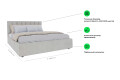 Фото 5 - Ліжко-подіум UMa Монро 160х200 см підйомне з матрацом, світло-бежеве (Fancy 06)