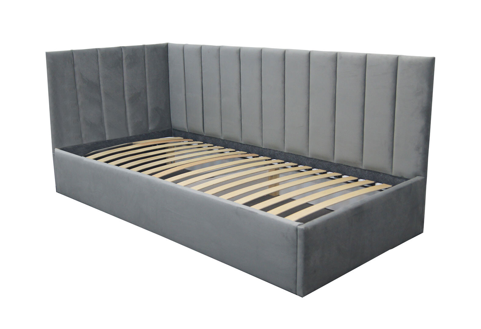 Фото 3 - Ліжко-подіум Vika Перлина New підйомне без матрацу 90х200 см, збірка ліва, темно-сіре