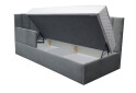 Фото 3 - Ліжко-подіум Vika Перлина New підйомне + бортик, з каркасним матрацом, збірка ліва, 90х200 см, темно-сіре
