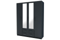 Фото 1 - Шафа Garant Simple / Сімпл 4-дверна з 2 шухлядами та дзеркалом 160 см сірий графіт