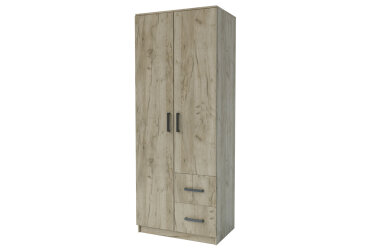 Image Шафа Garant Simple / Сімпл 2-дверна з 2 шухлядами 80 см дуб крафт сірий