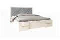 Фото 3 - Ліжко-подіум Arbor Drev Еліт з матрацом Софія Нью 160 см тк. Лагуна 42, біле, сосна