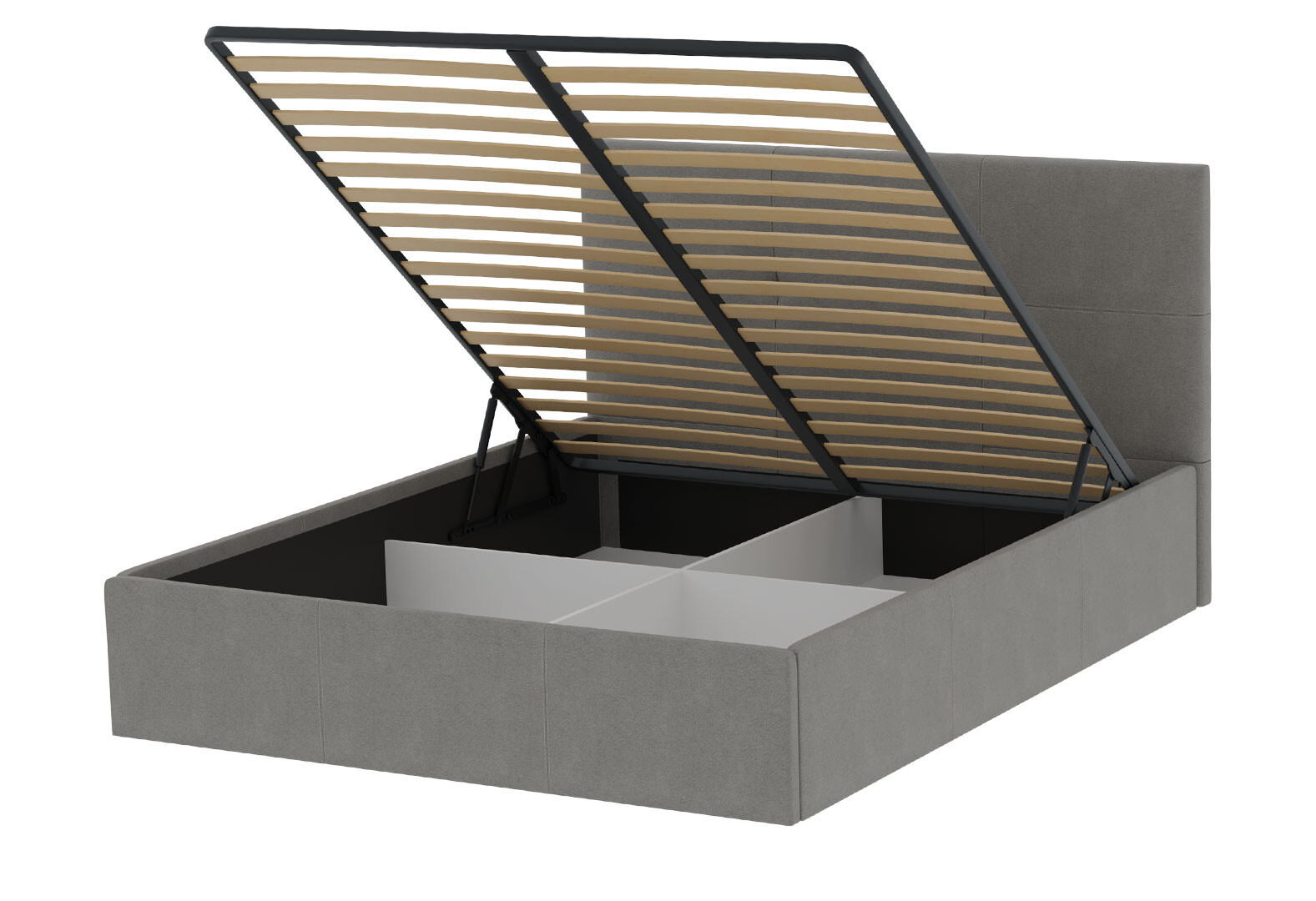 Фото 4 - Кровать-подиум МироМарк Лили / Lily с матрасом София Нью 160x200 подъёмная с каркасом, серая