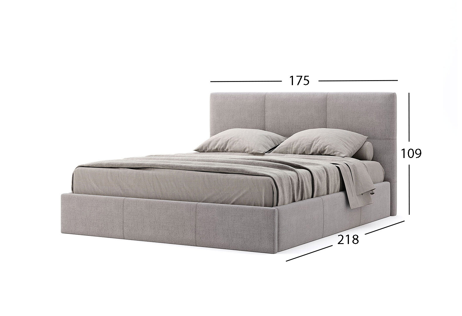 Фото 9 - Кровать-подиум МироМарк Лили / Lily с матрасом София Нью 160x200 подъёмная с каркасом, серая