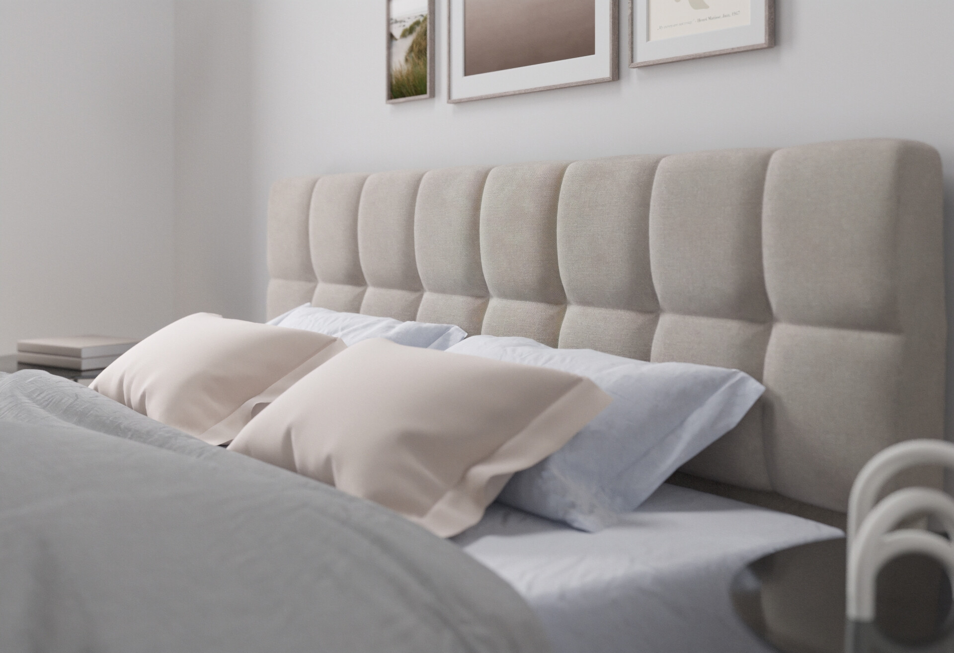 Фото 4 - Кровать-подиум UMa Тринити с матрасом София Нью 160х200 см подъемная, бежевое (Fancy 11)