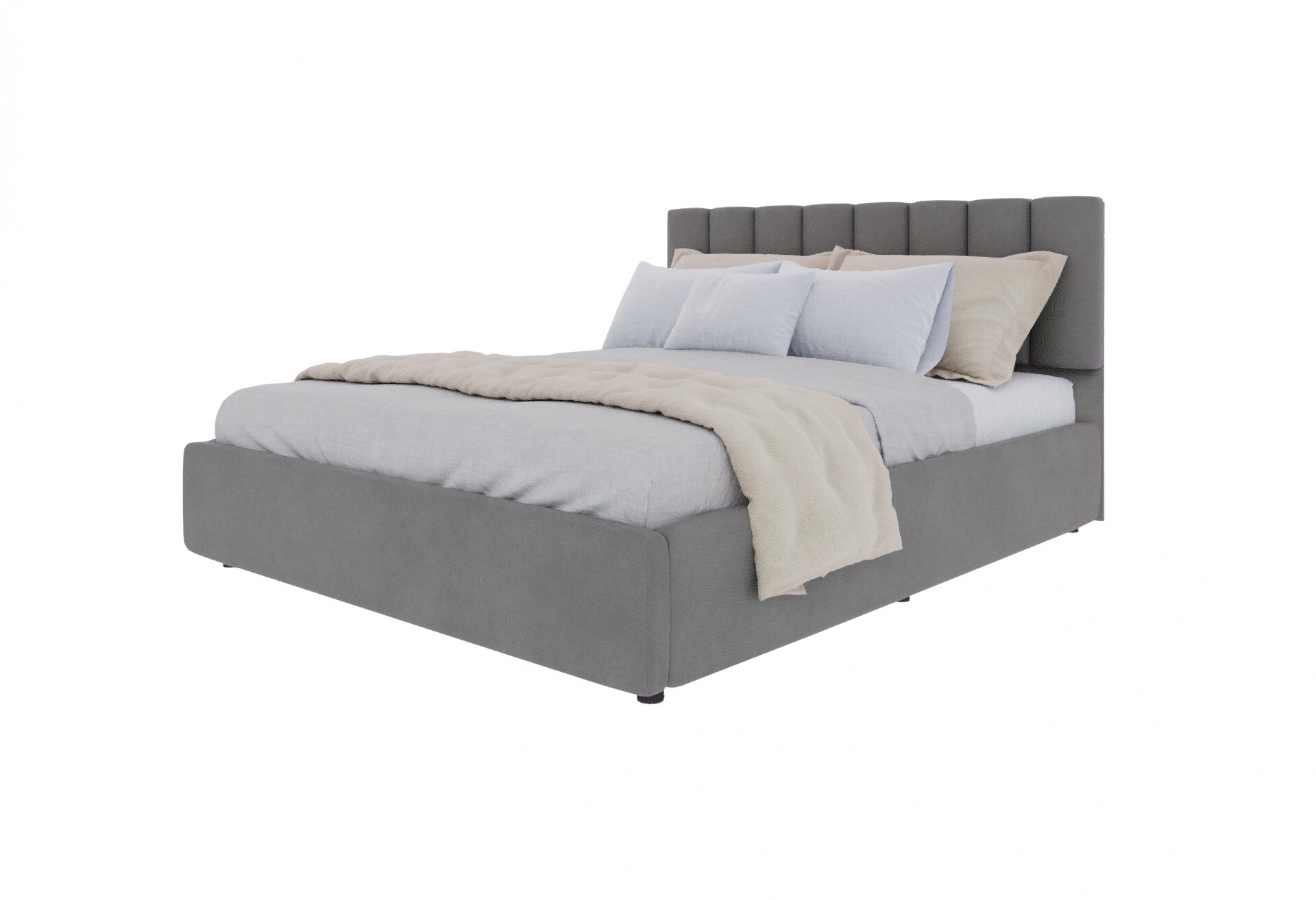 Фото 1 - Ліжко-подіум UMa Монро з матрацом Софія Нью 140х200 см підйомне, сіро-коричневе (Fancy 96)