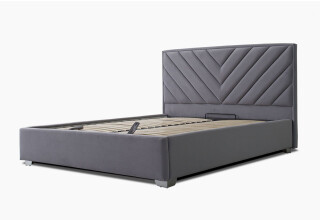 Фото Ліжко Eurosof Тіффані 160х200 см з нішею та металопідйомником, сірий
