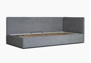 Фото Ліжко Eurosof Лілу 90х200 см з нішею та металопідйомником, сірий
