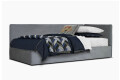 Фото 3 - Кровать Eurosof Лилу 90х200 с нишей и металоподъёмником, серый