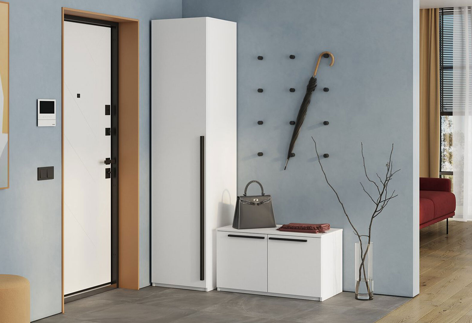 Фото 2 - Тумба для взуття Kredens furniture Venus (0010) з 2 дверцятами 87 см, білий