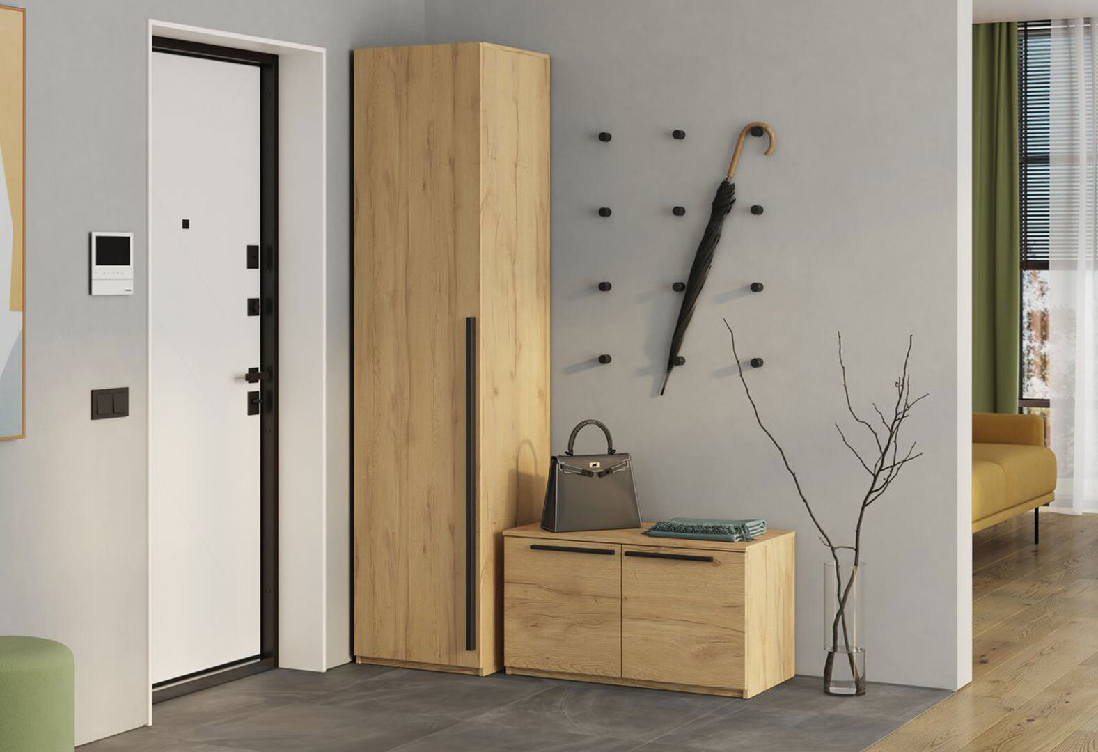 Фото 2 - Шафа-пенал закритий Kredens furniture Venus (0011) (штанга) 50 см, дуб аппалачі