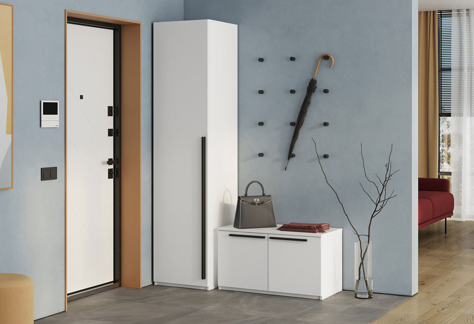 Фото 2 - Шафа-пенал закритий Kredens furniture Venus (0012) (полиці) 50 см, біла