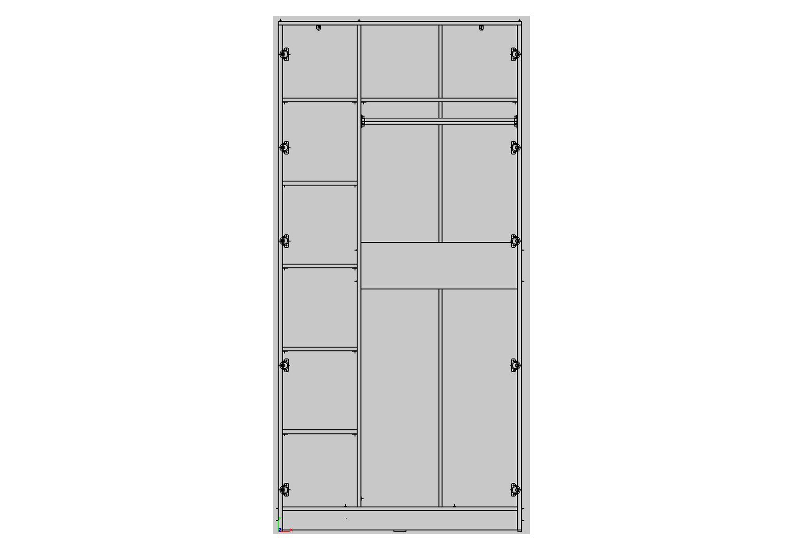 Фото 3 - Шафа Kredens furniture Venus (0015) 2-дверна зі штангою і полицями 100 см, дуб аппалачі