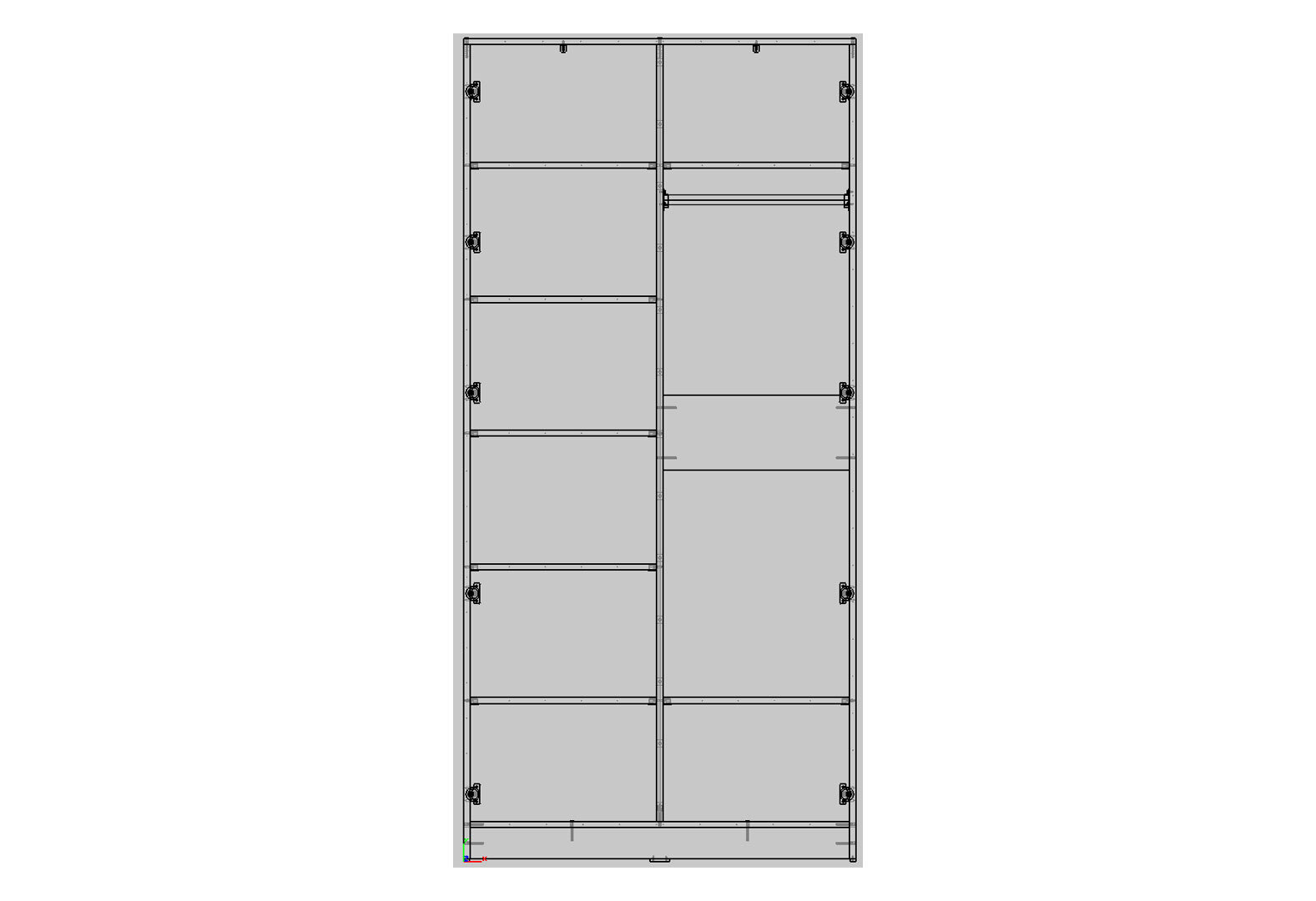 Фото 3 - Шафа Kredens furniture Venus (0017) 2-дверна зі штангою та полицями 100 см, біла