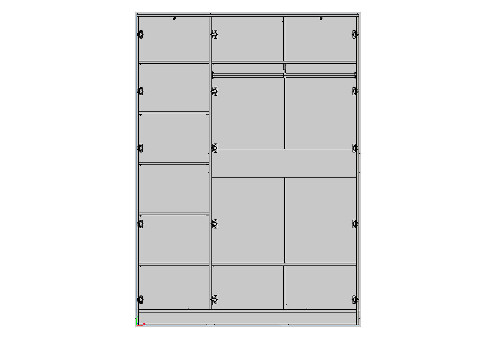 Фото 3 - Шафа Kredens furniture Venus (0020) 3-дверна зі штангою і полицями 150 см, біла