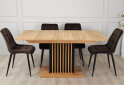Image 2 - Стол обеденный Intarsio Тренд / Trend 160x90 см раскладной, дуб крафт золотой / черный