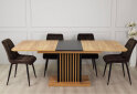 Image 3 - Стол обеденный Intarsio Тренд / Trend 160x90 см раскладной, дуб крафт золотой / черный