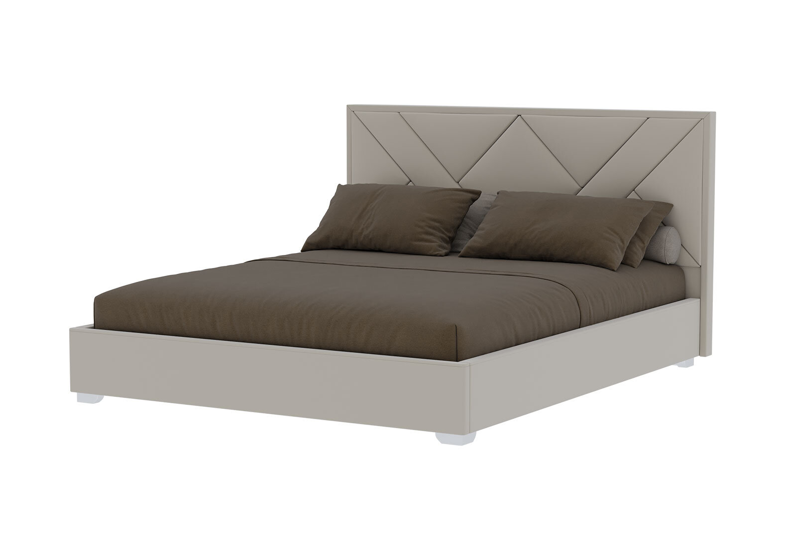 Фото 1 - Кровать-подиум Eurosof Оливия 180х200 с нишей и металоподъёмником Артекс Allure beige