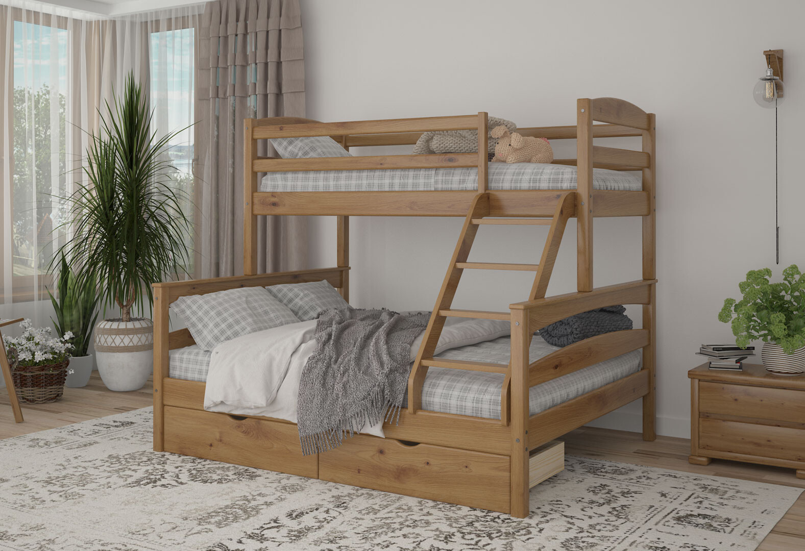 Фото 2 - Ліжко двоярусне Mebigrand Чикаго 70х190 / 120х190 см