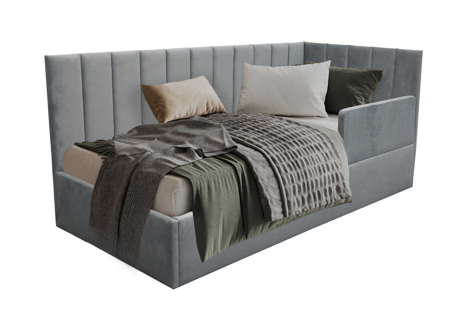 Фото 1 - Ліжко-подіум Vika Перлина 90х200 підйомне з матрацом та бортиком