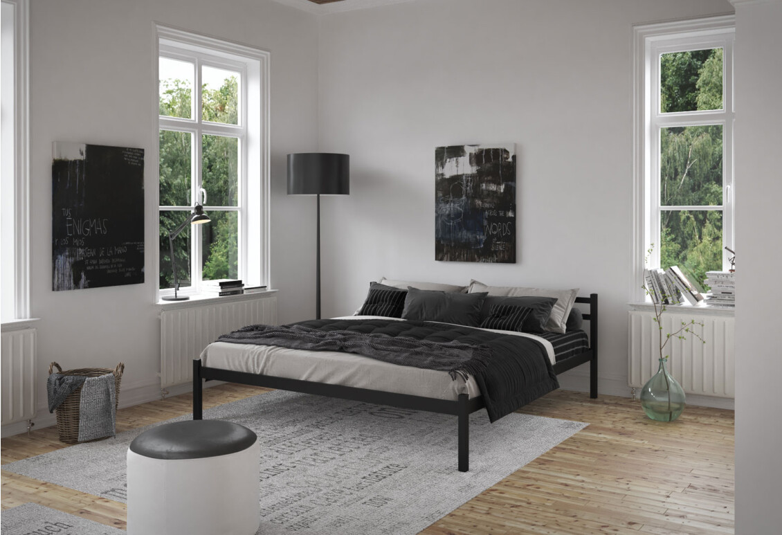 Фото Ліжко Tenero Лідс металеве із вкладом метал + ДВП 180х200