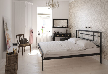 Фото Ліжко Tenero Хайфа металеве із вкладом метал + ДВП 160х200