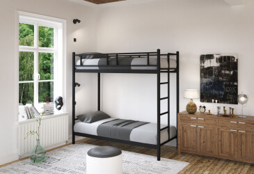 Фото Ліжко двоярусне Tenero Фулхем металеве із вкладом метал + ДВП 90х200