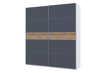Фото Шкаф-купе Doros G-Caiser / Джи-Кейзер 2-дверный 220 см, белый / графит вставка дуб евок