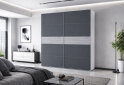 Image 2 - Шкаф-купе Doros G-Caiser / Джи-Кейзер 2-дверный 220 см, белый / графит вставка бетон