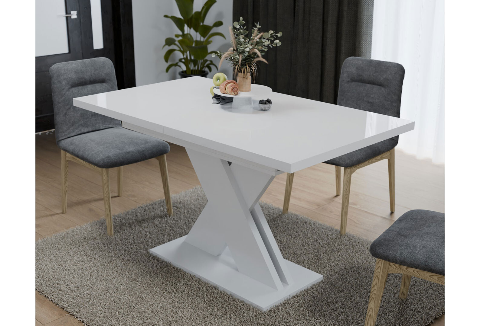 Фото 2 - Стол Неман Рой раздвижной 140/180х80, белый глянец