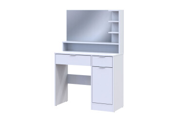 Фото Стол туалетный Doros Эстель с тумбой и зеркалом 90 см белый
