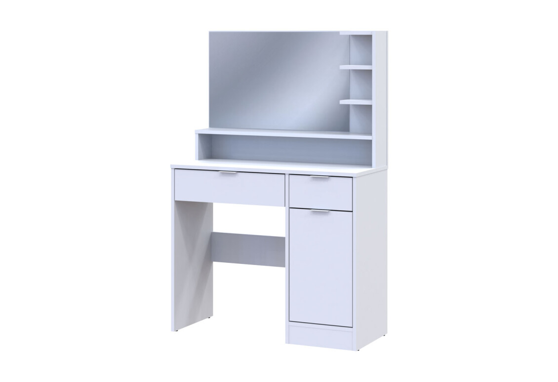 Фото Стол туалетный Doros Эстель с тумбой и зеркалом 90 см белый