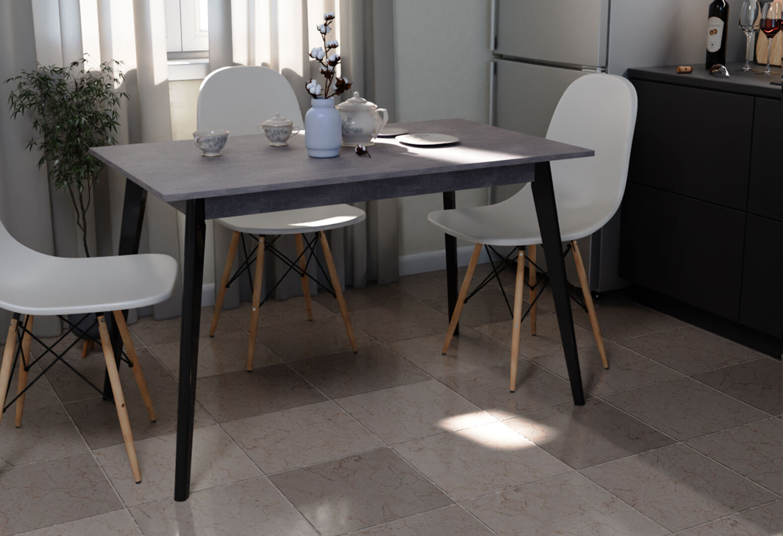 Фото 2 - Стіл Неман Турін 1180х680, оксид мат Р254