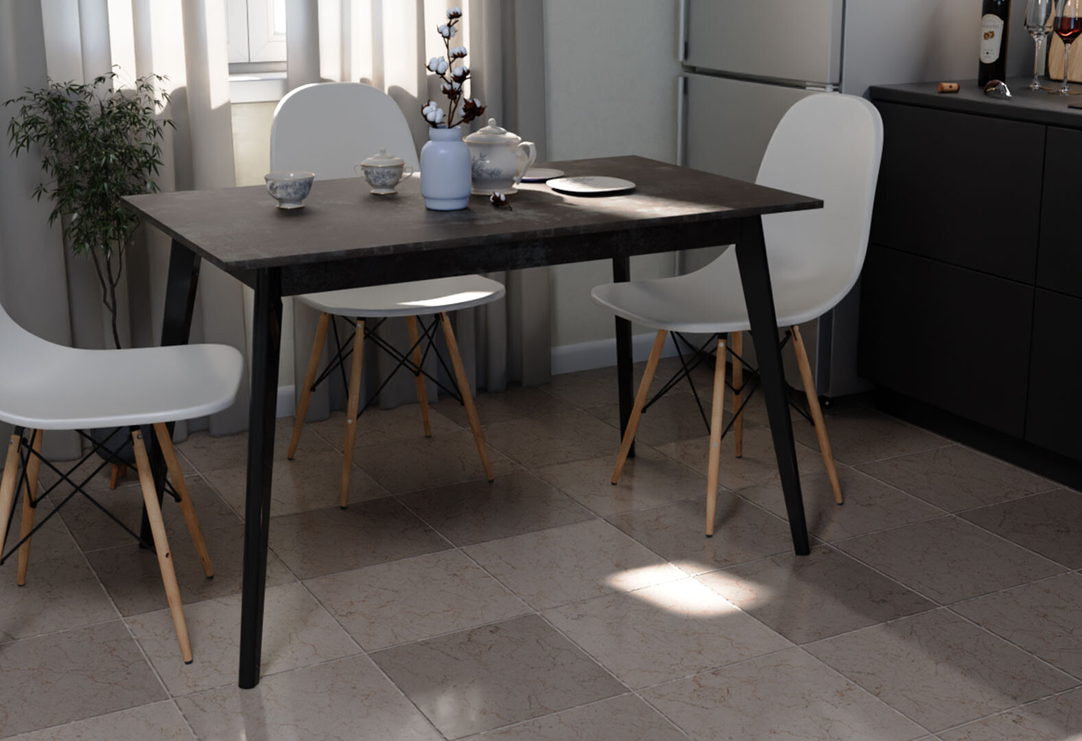 Фото 2 - Стіл Неман Турін 1180х680, оксид мат Р255