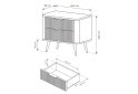 Image 5 - Прикроватная тумба Perfect Home Ланте / Lante с 2 ящиками 63 см, черный, черные ножки