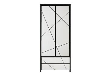 Фото Шкаф ВМК Каспиан МДФ 2-дверный с 2 ящиками 90 см, венге магия / белый снег