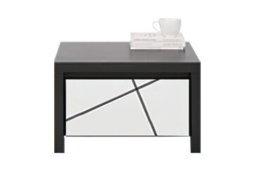 Фото умба прикроватная ВМК Каспиан МДФ с 1 ящиком 51 см, венге магия / белый снег