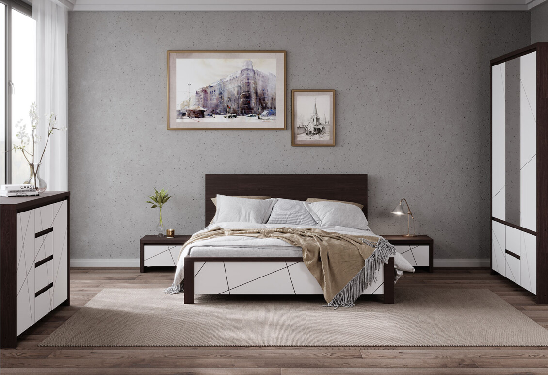 Фото Спальня ВМК Каспіан МДФ / Kaspian MDF 3D венге магія / білий сніг