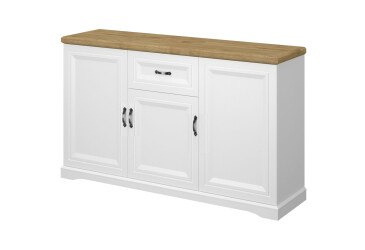 Фото Комод VMV holding Рива / Riva 3-дверный с ящиком 153 см, Белый / дуб Харбор золотой