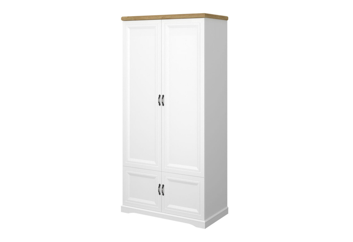 Фото Шкаф VMV holding Рива / Riva 4-дверный 103 см, белый / дуб Харбор золотой