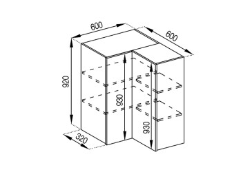 Фото В 60x60 угол прямой (h-920) Софи Лак Svit Mebliv