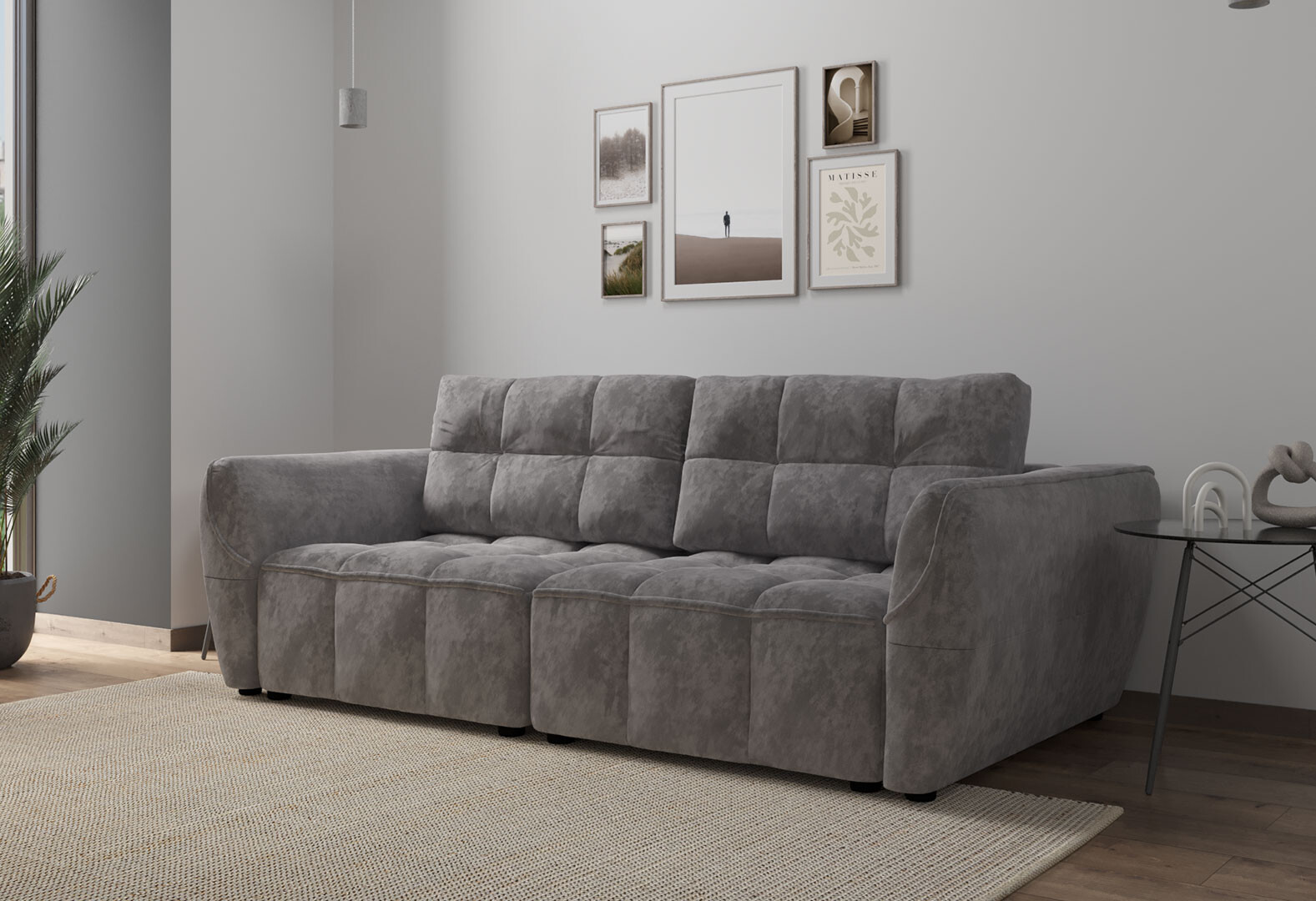 Фото 2 - Диван Vika Монтана 245x125 см, темно-сірий (Forte 11)