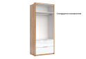 Фото 5 - Шкаф МироМарк Асти 2-дверный с 2 ящиками 95 см без зеркал Дуб крафт / Белый, серия Н