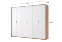 Фото 4 - Шкаф МироМарк Асти 6-дверный 274 см Дуб крафт/Белый серия Н