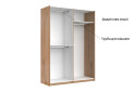 Фото 7 - Шкаф-купе МироМарк Асти 2-дверный 150х210 см фасады Дуб крафт/Белый серия Н