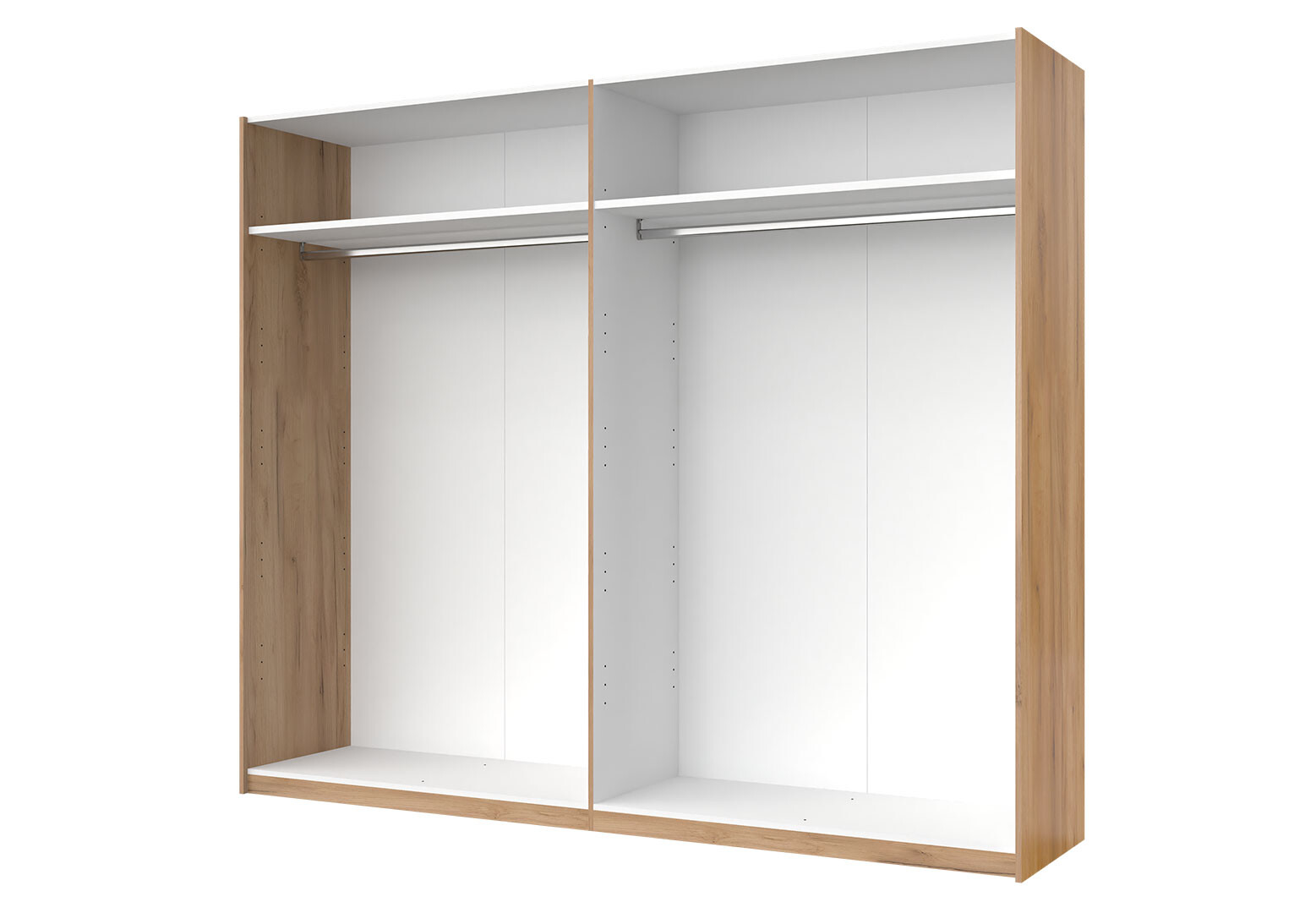 Фото 3 - Шкаф-купе МироМарк Асти 2-дверный 250х210 см Дуб крафт/Глянец Белый серия Н
