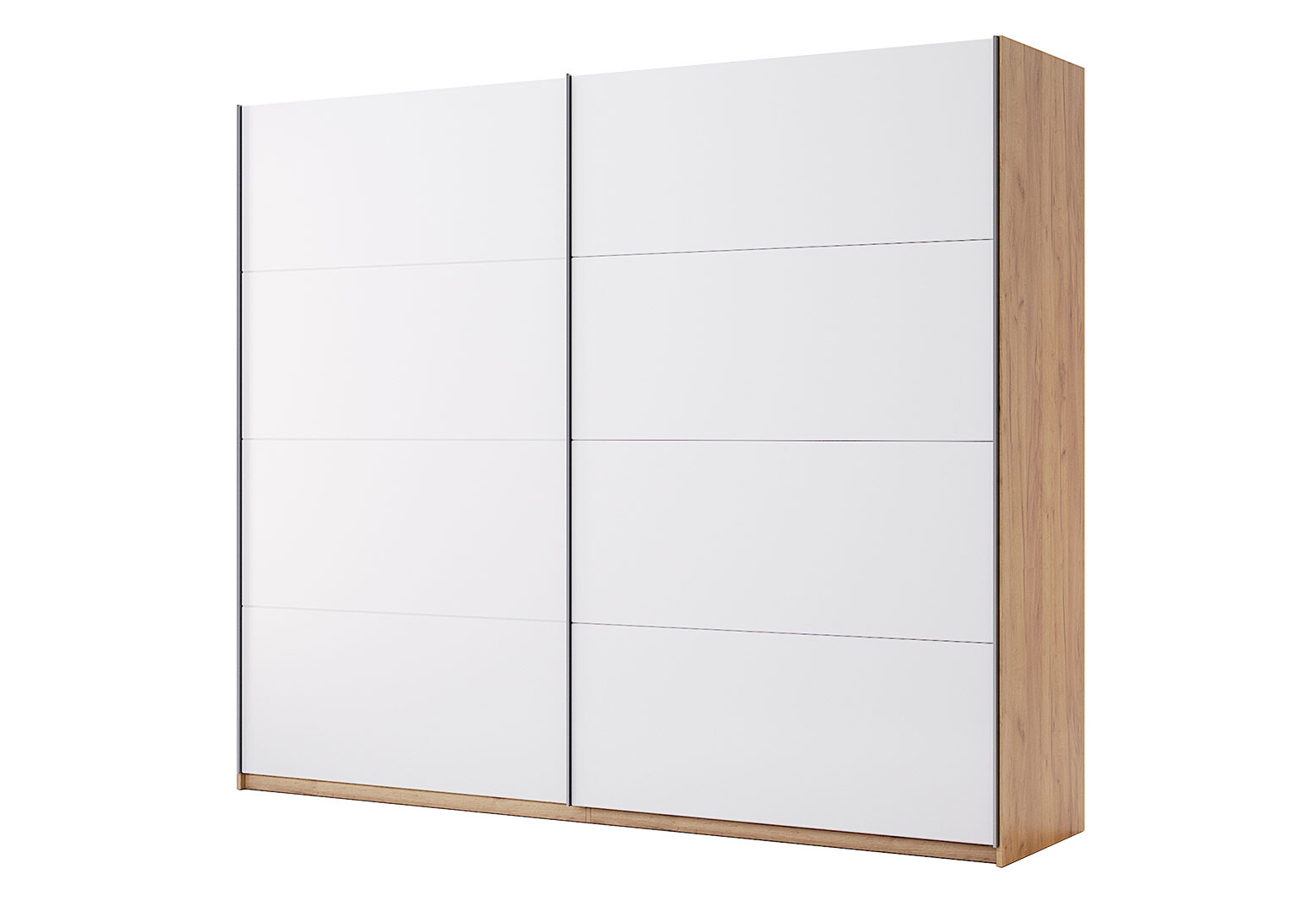 Фото 1 - Шкаф-купе МироМарк Асти 2-дверный 250х210 см Дуб крафт/Глянец Белый серия Н