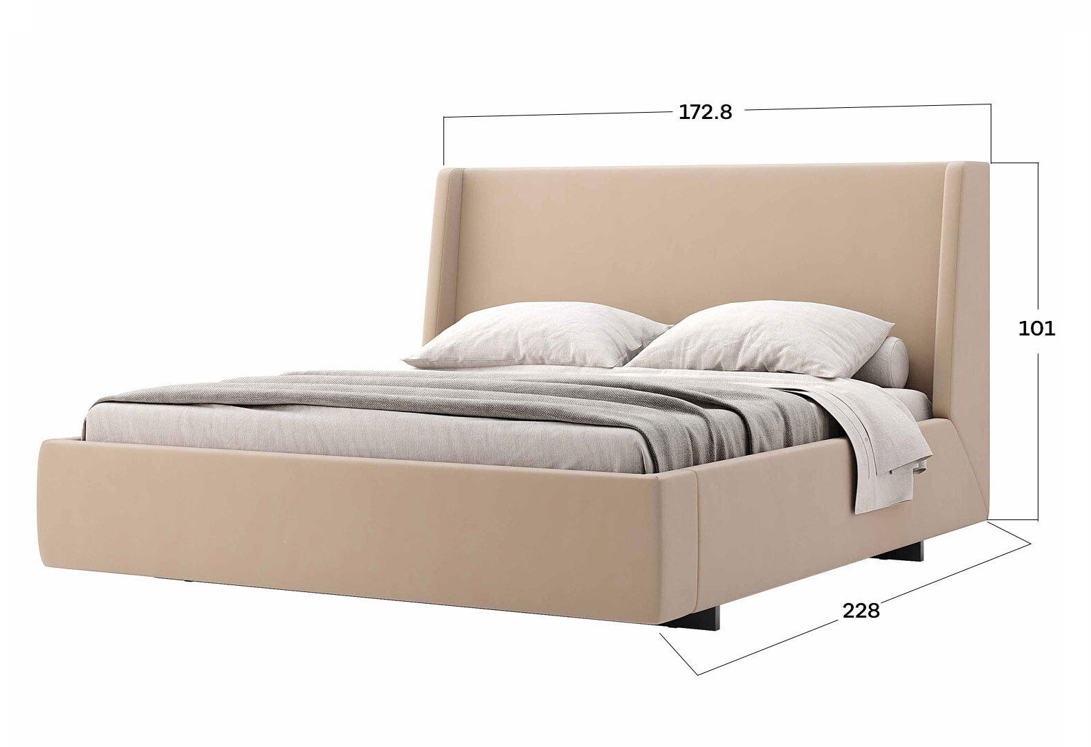 Фото 3 - Ліжко-подіум MiroMark Бруно (без вкладу) 160х200 см, беж